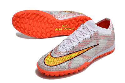Nike Air Zoom Mercurial Vapor 15 Elite TF Low-Tops Soccer Shoes - Orange/White/Silver