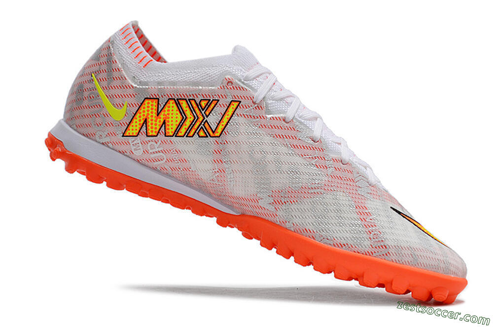 Nike Air Zoom Mercurial Vapor 15 Elite TF Low-Tops Soccer Shoes - Orange/White/Silver 4