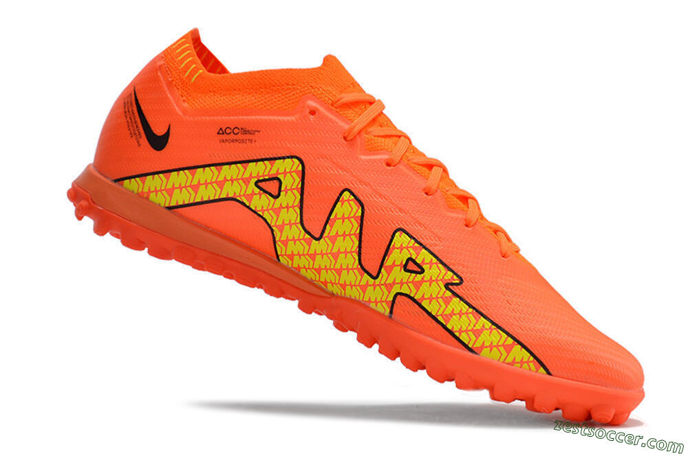 Nike Air Zoom Mercurial Vapor 15 Elite TF Low-Tops Soccer Shoes - Red/Yellow 4