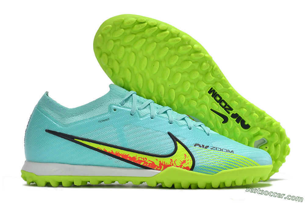 Nike Air Zoom Mercurial Vapor 15 Elite TF Low-Tops Soccer Shoes - Blue/Green 0