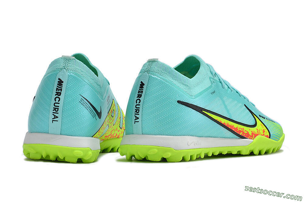 Nike Air Zoom Mercurial Vapor 15 Elite TF Low-Tops Soccer Shoes - Blue/Green 6