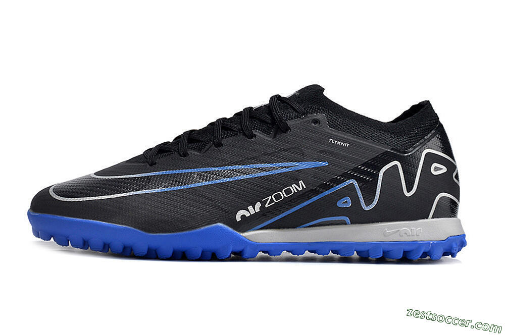 Nike Mercurial Vapor 15 Elite TF Low-Tops Soccer Shoes - Black/Blue 2
