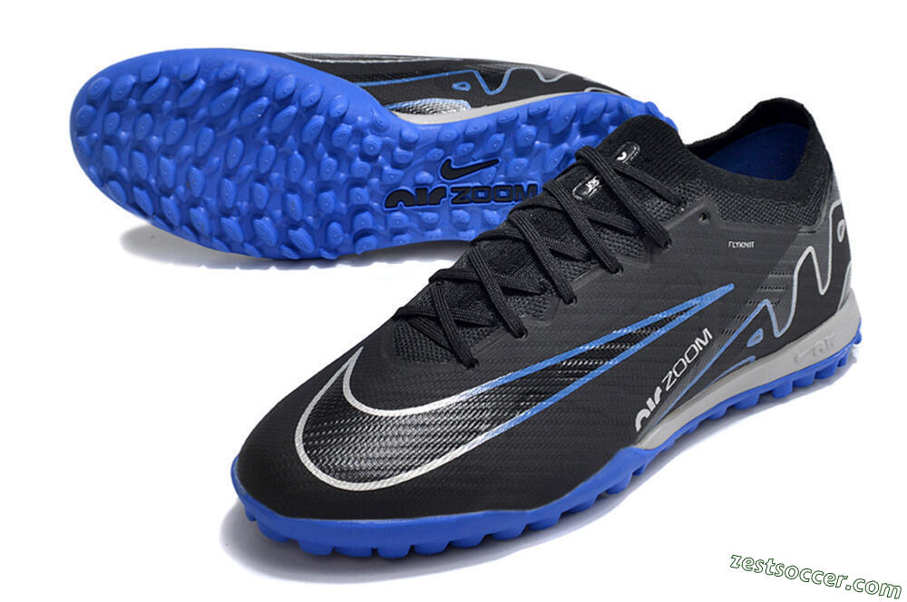 Nike Mercurial Vapor 15 Elite TF Low-Tops Soccer Shoes - Black/Blue 3