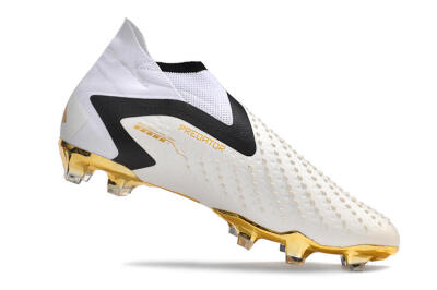 Adidas Predator Accuracy+ FG High-Tops Soccer Cleats - White/Gold/Black
