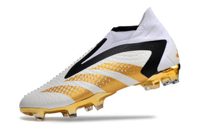 Adidas Predator Accuracy+ FG High-Tops Soccer Cleats - White/Gold/Black