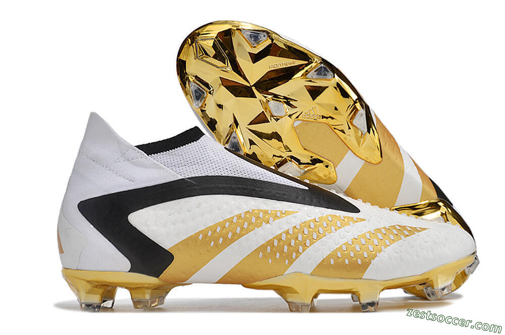 Adidas Predator Accuracy+ FG High-Tops Soccer Cleats - White/Gold/Black 0