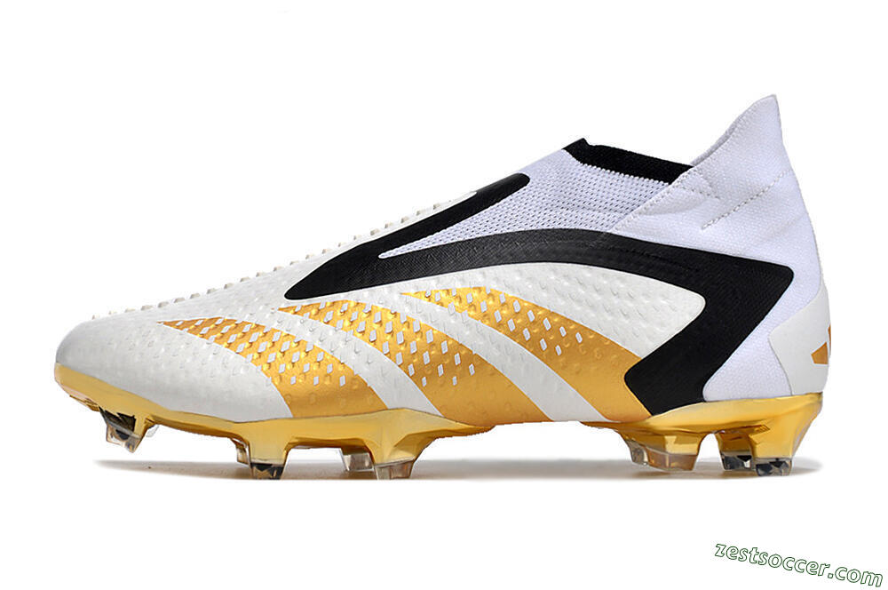 Adidas Predator Accuracy+ FG High-Tops Soccer Cleats - White/Gold/Black 2