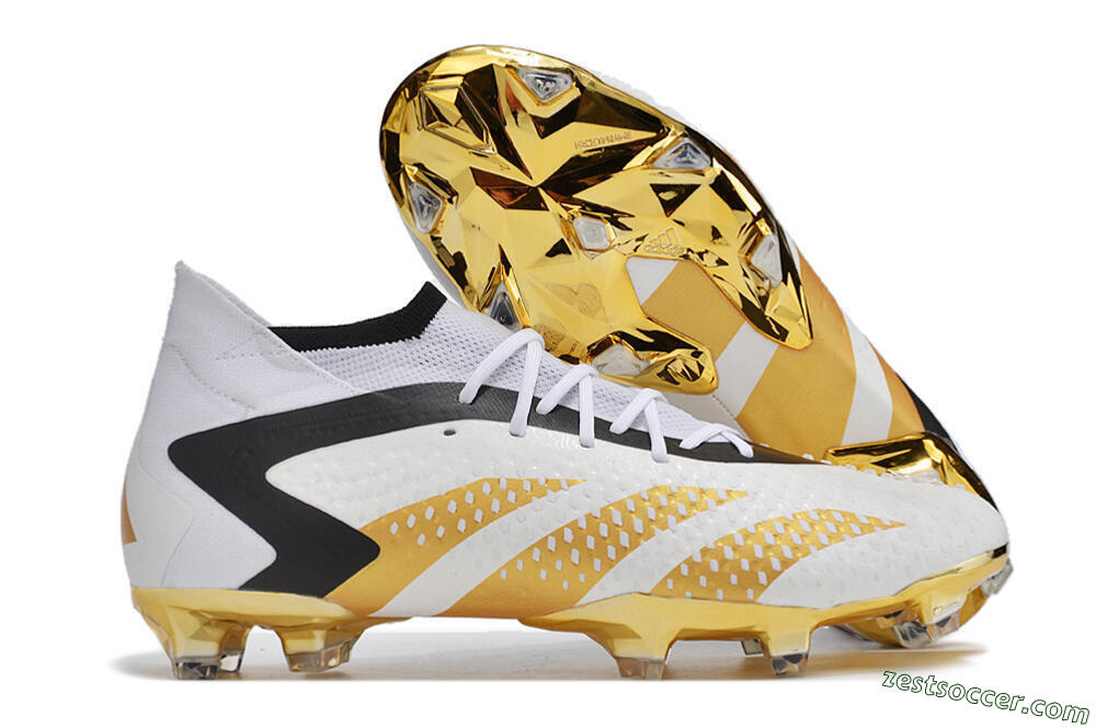 Adidas Predator Accuracy.1 FG High-Tops Soccer Cleats - White/Gold/Black 0