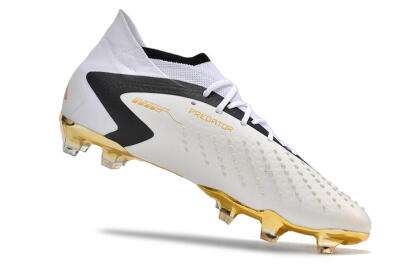 Adidas Predator Accuracy.1 FG High-Tops Soccer Cleats - White/Gold/Black
