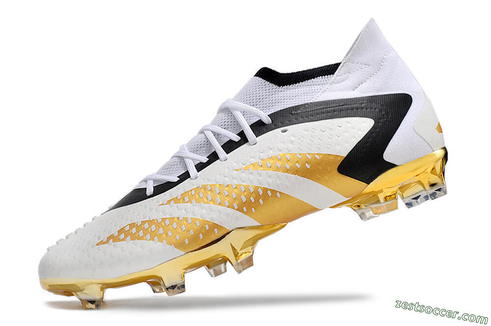 Adidas Predator Accuracy.1 FG High-Tops Soccer Cleats - White/Gold/Black 5