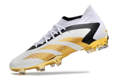 Adidas Predator Accuracy.1 FG High-Tops Soccer Cleats - White/Gold/Black