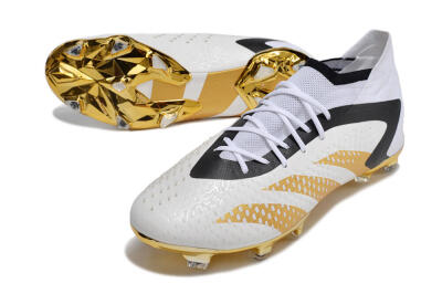 Adidas Predator Accuracy.1 FG High-Tops Soccer Cleats - White/Gold/Black