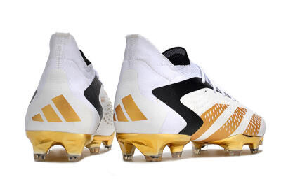 Adidas Predator Accuracy.1 FG High-Tops Soccer Cleats - White/Gold/Black