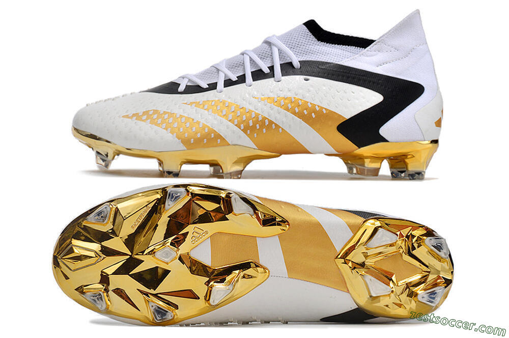 Adidas Predator Accuracy.1 FG High-Tops Soccer Cleats - White/Gold/Black 1