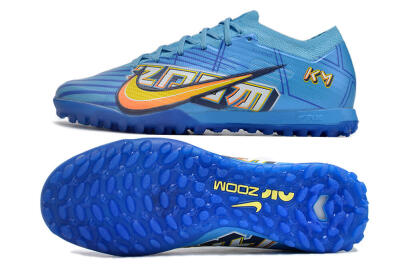 Kylian Mbappe x Nike Air Zoom Mercurial Vapor 15 Elite TF Low-Tops Soccer Shoes - Blue/Yellow/Black
