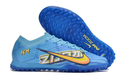 Kylian Mbappe x Nike Air Zoom Mercurial Vapor 15 Elite TF Low-Tops Soccer Shoes - Blue/Yellow/Black