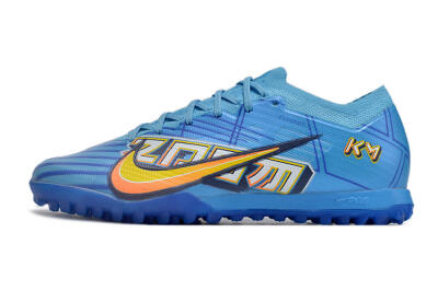 Kylian Mbappe x Nike Air Zoom Mercurial Vapor 15 Elite TF Low-Tops Soccer Shoes - Blue/Yellow/Black