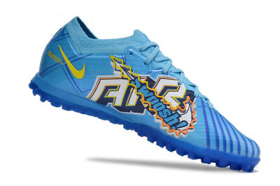 Kylian Mbappe x Nike Air Zoom Mercurial Vapor 15 Elite TF Low-Tops Soccer Shoes - Blue/Yellow/Black