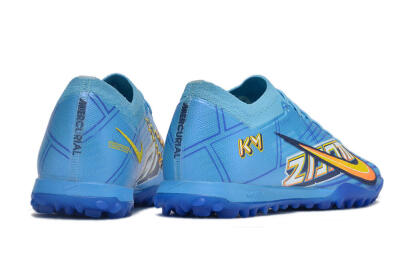 Kylian Mbappe x Nike Air Zoom Mercurial Vapor 15 Elite TF Low-Tops Soccer Shoes - Blue/Yellow/Black