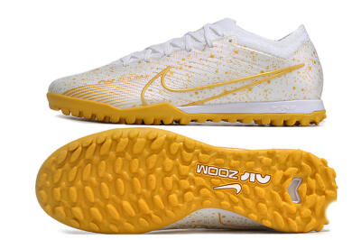 Nike Air Zoom Mercurial Vapor 15 Elite TF Low-Tops Soccer Shoes - White/Gold
