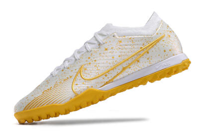 Nike Air Zoom Mercurial Vapor 15 Elite TF Low-Tops Soccer Shoes - White/Gold