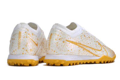 Nike Air Zoom Mercurial Vapor 15 Elite TF Low-Tops Soccer Shoes - White/Gold