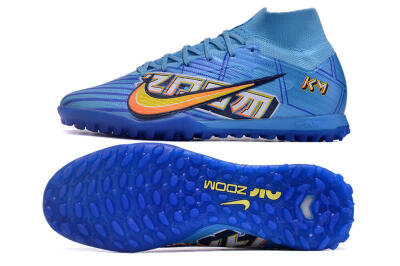 Kylian Mbappe x Nike Air Zoom Mercurial Superfly 9 Elite TF High-Tops Soccer Shoes - Blue/Yellow/Black