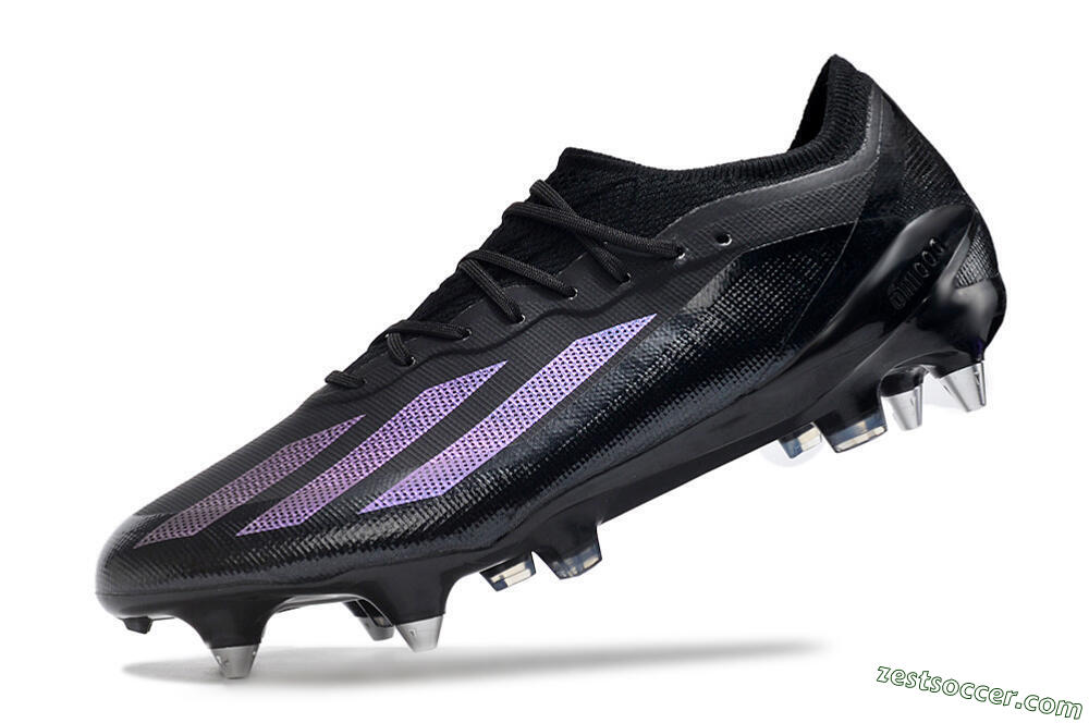 Adidas X Crazyfast.1 SG Low-Tops Soccer Cleats - Black/Purple 5