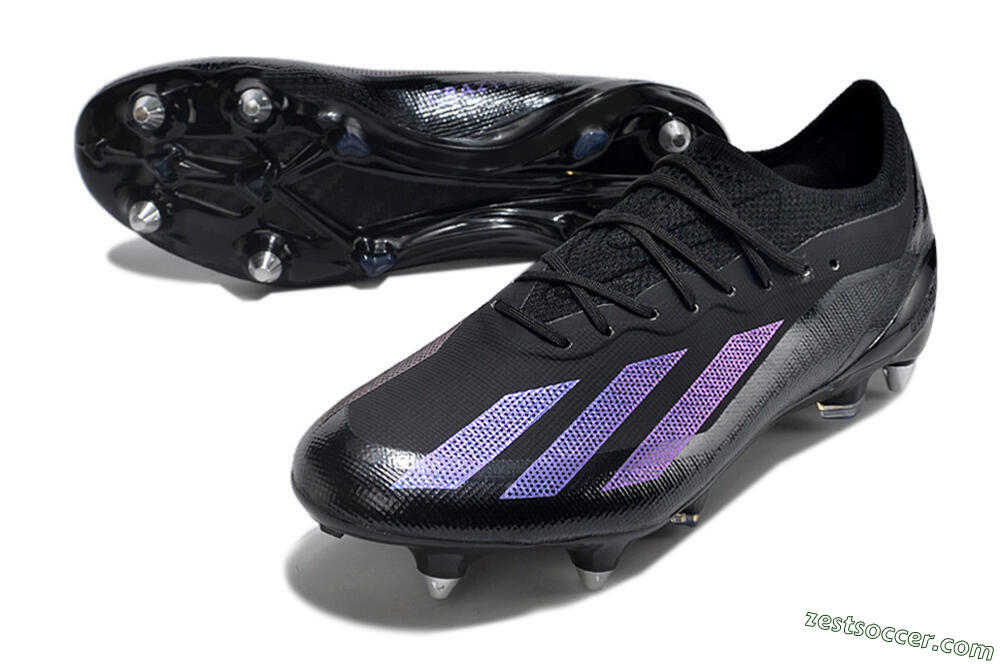 Adidas X Crazyfast.1 SG Low-Tops Soccer Cleats - Black/Purple 3