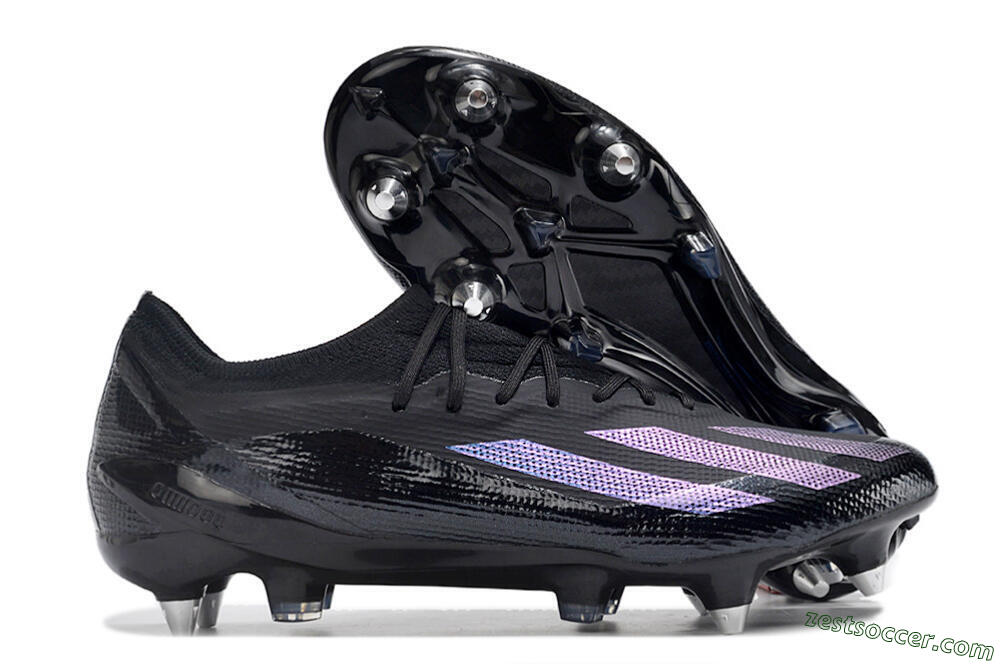 Adidas X Crazyfast.1 SG Low-Tops Soccer Cleats - Black/Purple 0