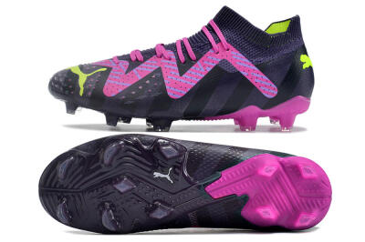 Puma Future Ultimate FG Low-Tops Soccer Cleats - Purple/Pink/Green