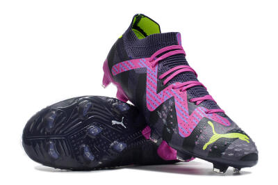 Puma Future Ultimate FG Low-Tops Soccer Cleats - Purple/Pink/Green