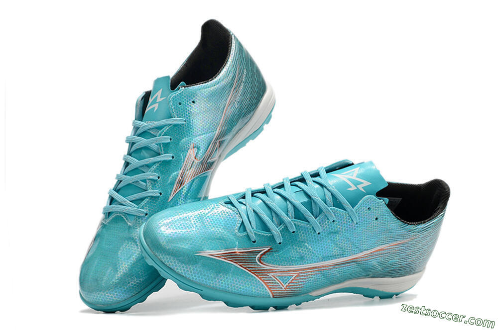 Mizuno Alpha Made in Japan TF Low-Tops Soccer Shoes - Blue/Orange/White 5