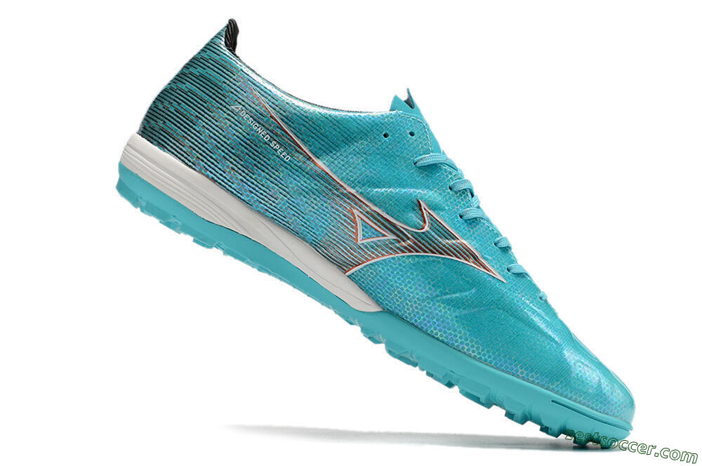 Mizuno Alpha Made in Japan TF Low-Tops Soccer Shoes - Blue/Orange/White 6