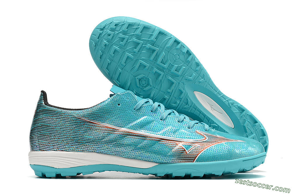 Mizuno Alpha Made in Japan TF Low-Tops Soccer Shoes - Blue/Orange/White 0