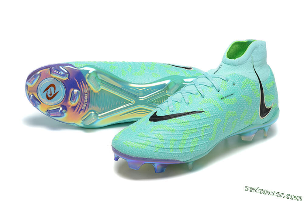 Nike Phantom Luna Elite FG High-Tops Soccer Cleats - Green/Yellow/Black 3