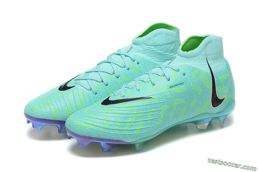 Nike Phantom Luna Elite FG High-Tops Soccer Cleats - Green/Yellow/Black 9