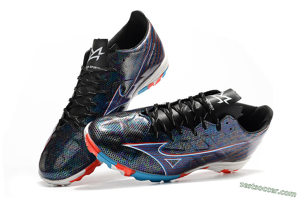 Mizuno Alpha Made in Japan TF Low-Tops Soccer Shoes - Black/Red/Blue 5