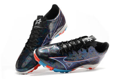 Mizuno Alpha Made in Japan TF Low-Tops Soccer Shoes - Black/Red/Blue