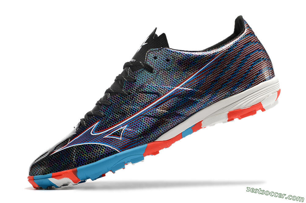 Mizuno Alpha Made in Japan TF Low-Tops Soccer Shoes - Black/Red/Blue 7