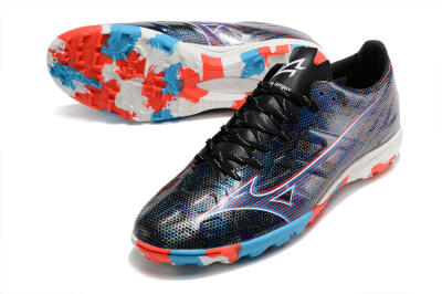 Mizuno Alpha Made in Japan TF Low-Tops Soccer Shoes - Black/Red/Blue
