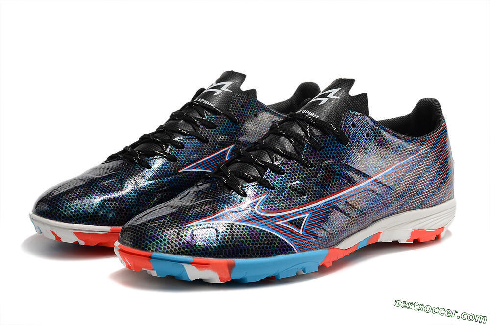 Mizuno Alpha Made in Japan TF Low-Tops Soccer Shoes - Black/Red/Blue 9