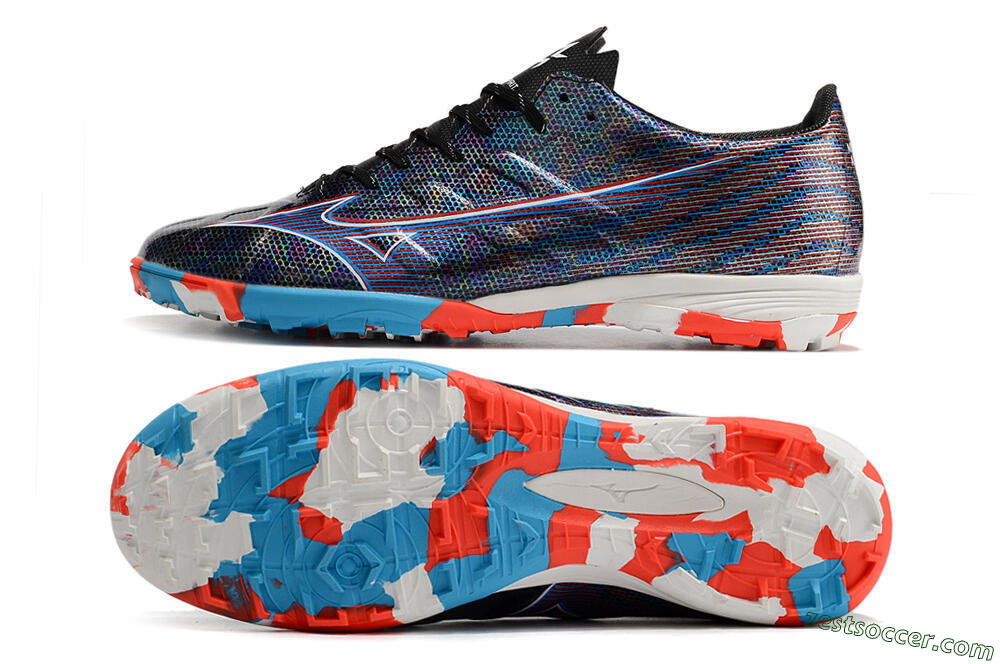 Mizuno Alpha Made in Japan TF Low-Tops Soccer Shoes - Black/Red/Blue 1