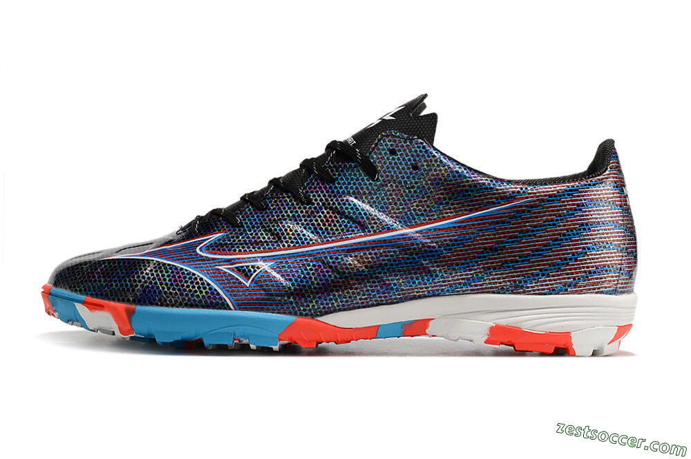 Mizuno Alpha Made in Japan TF Low-Tops Soccer Shoes - Black/Red/Blue 2