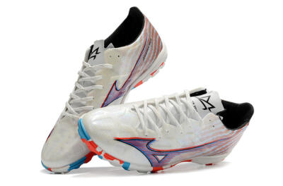 Mizuno Alpha Made in Japan TF Low-Tops Soccer Shoes - Beige/Blue/Red