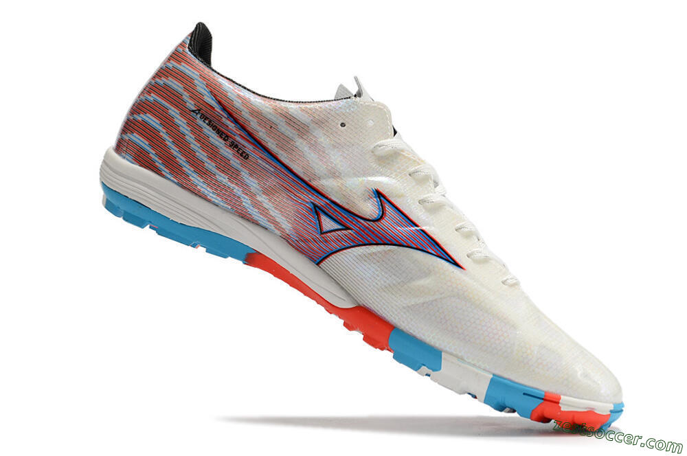 Mizuno Alpha Made in Japan TF Low-Tops Soccer Shoes - Beige/Blue/Red 6
