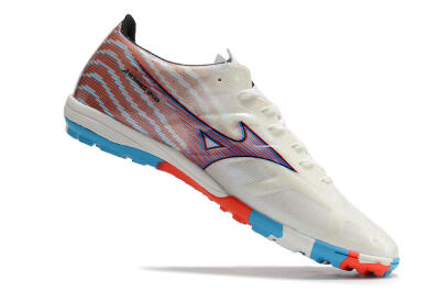 Mizuno Alpha Made in Japan TF Low-Tops Soccer Shoes - Beige/Blue/Red