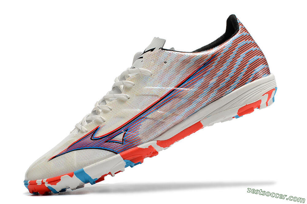 Mizuno Alpha Made in Japan TF Low-Tops Soccer Shoes - Beige/Blue/Red 7