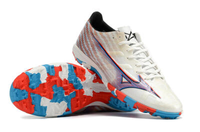 Mizuno Alpha Made in Japan TF Low-Tops Soccer Shoes - Beige/Blue/Red