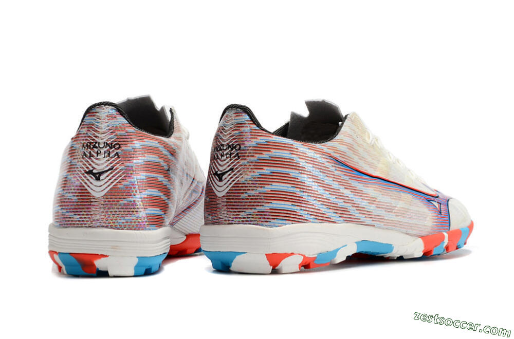 Mizuno Alpha Made in Japan TF Low-Tops Soccer Shoes - Beige/Blue/Red 8